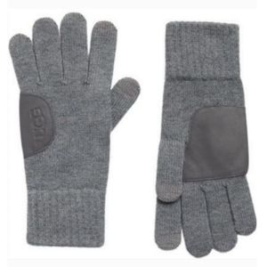 UGG Knit & Leather Touchscreen Tech Winter Gloves